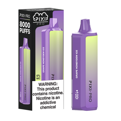 Grape Honeydew Ice Pixi Pro Disposable 8000 Puffs 14mL 60mg | MOQ 10pc