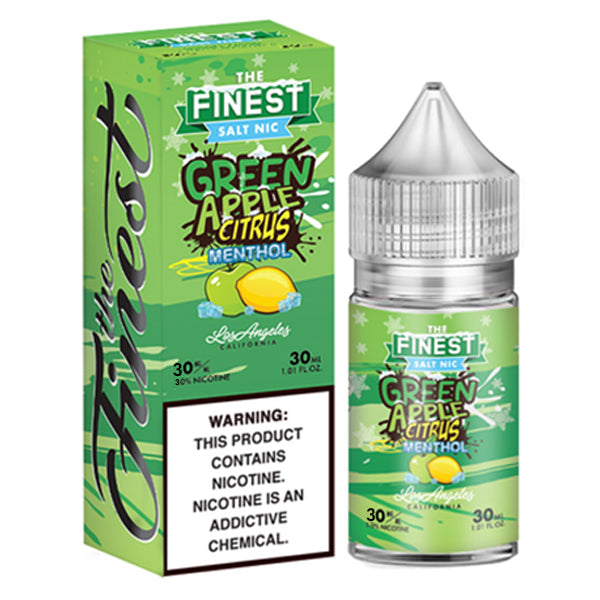 Finest Salt Series E-Liquid 30mL (Salt Nic) | Green Apple Citrus Menthol with packaging