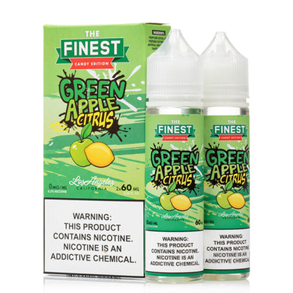 Sweet & Sour Series by Finest E-Liquid x2-60mL Green Apple with packaging