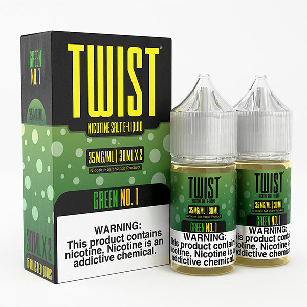 Twist Salts Series E-Liquid x2-30mL Green Number 1 with packaging