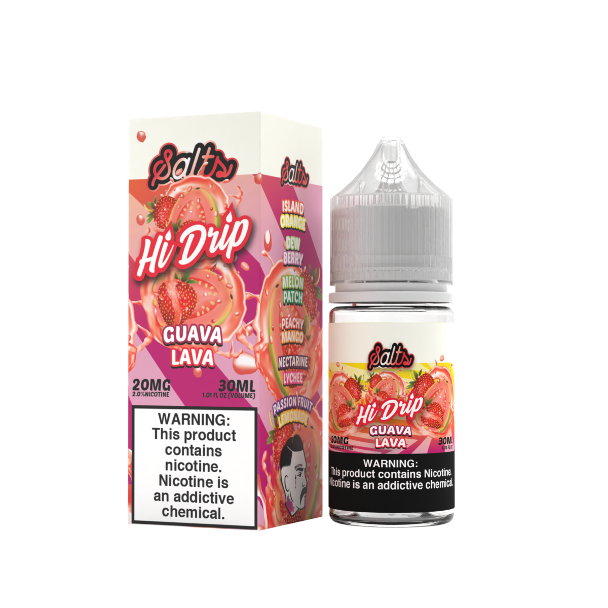 Hi-Drip Salt Series E-Liquid 30mL (Salt Nic) | Guava Lava with packaging