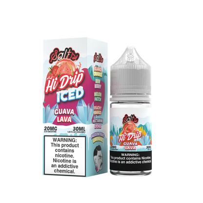 Hi-Drip Salt Series E-Liquid 30mL (Salt Nic) | Guava Lava Iced with packaging 