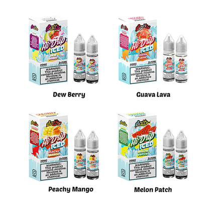 Hi-Drip Salt Series E-Liquid x2-15mL (Salt Nic) | Group Photo with packaging