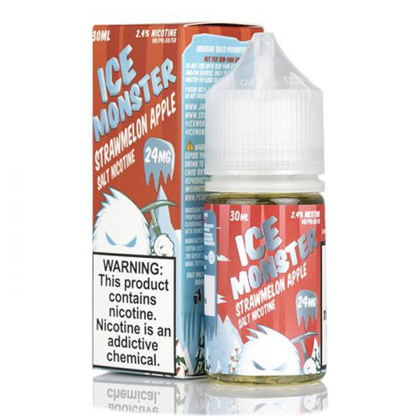 Jam Monster Salt Series E-Liquid 30mL Ice Monster Strawmelon Apple with packaging