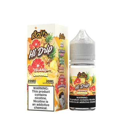 Hi-Drip Salt Series E-Liquid 30mL (Salt Nic) | Island Orange with packaging