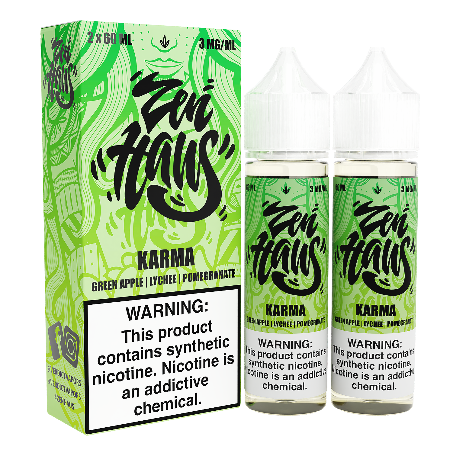 Zen Haus Series E-Liquid x2-60mL | Karma with packaging