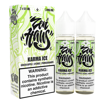 Zen Haus Series E-Liquid x2-60mL | Karma Ice with packaging