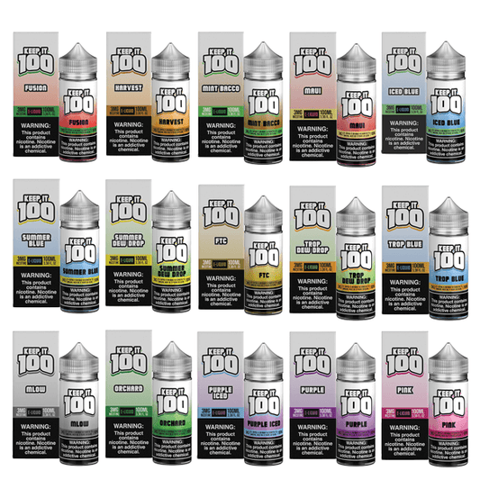 Keep It 100 TFN Series E-Liquid 0mg | 100mL (Freebase) Group Photo