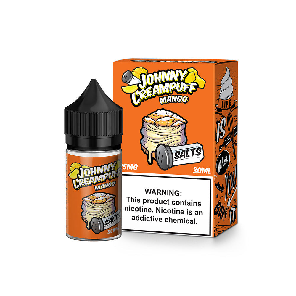 Tinted Brew Johnny Creampuff TFN Salt Series E-Liquid 30mL | Mango with packaging