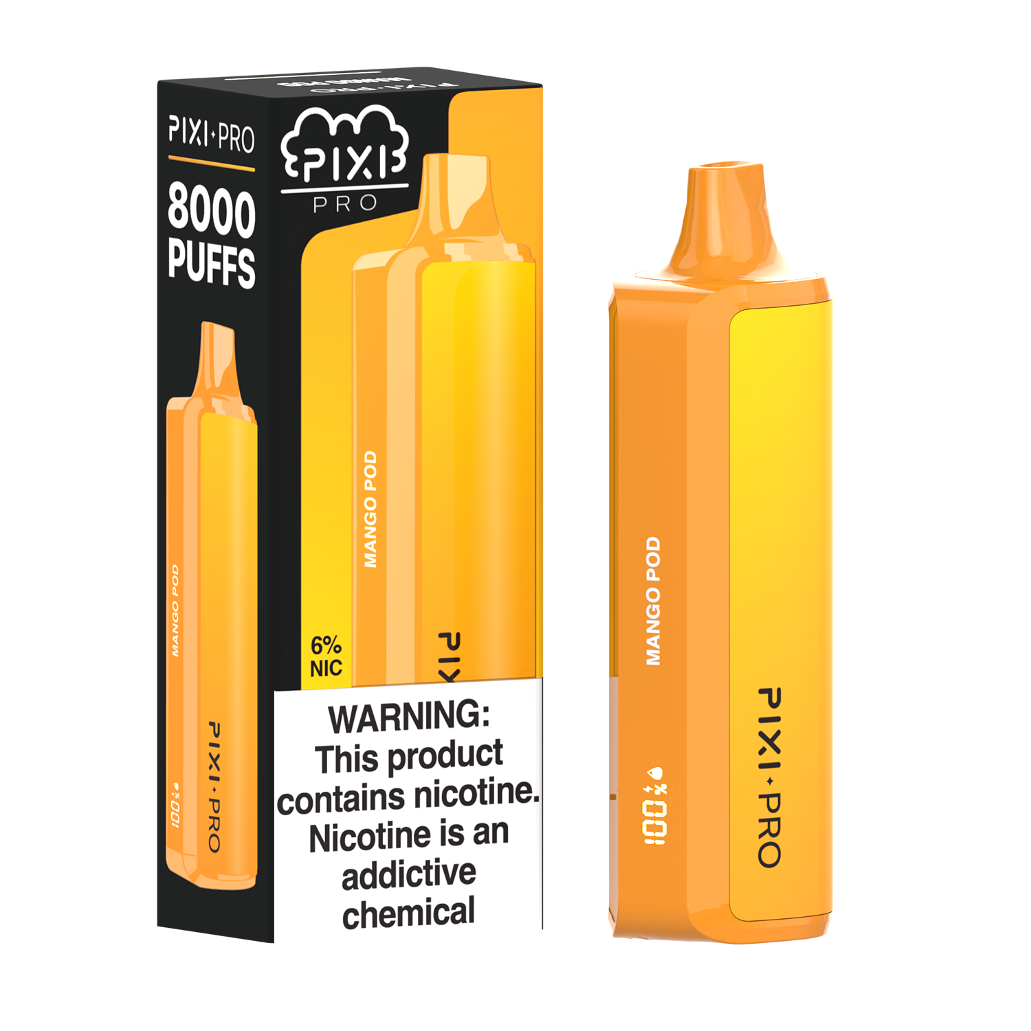 Mango Pod Pixi Pro Disposable 8000 Puffs 14mL 60mg | MOQ 10pc