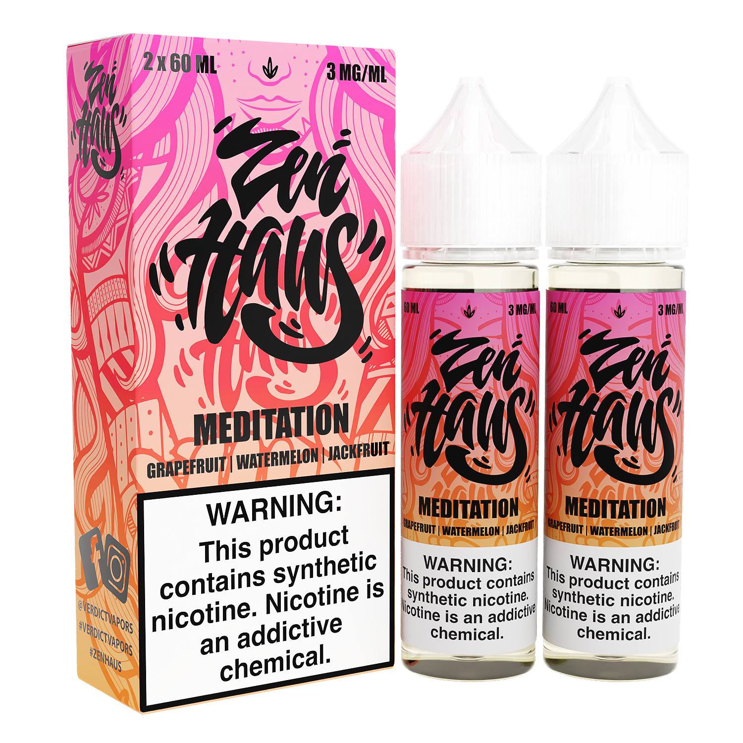 Zen Haus Series E-Liquid x2-60mL | Meditation with packaging