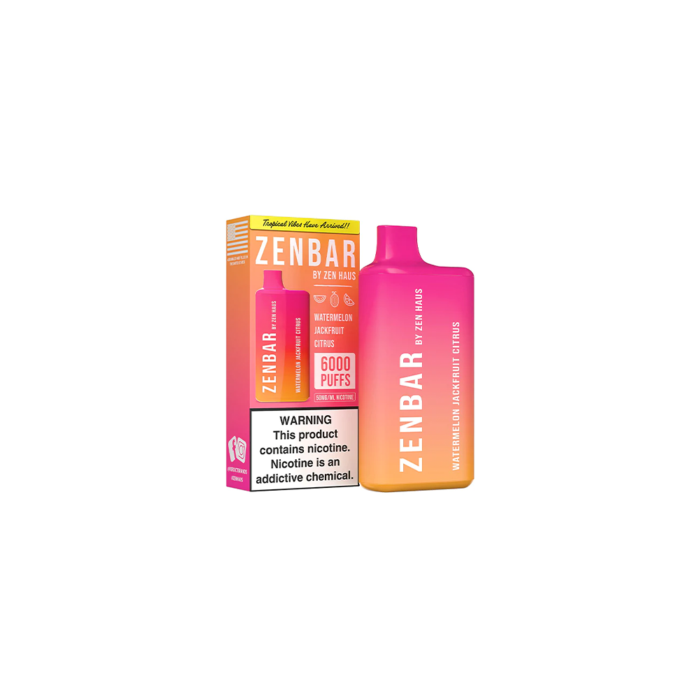 Zen Bar Disposable 6000 Puffs 13mL 50mg | MOQ Watermelon Jackfruit Citrus with Packaging