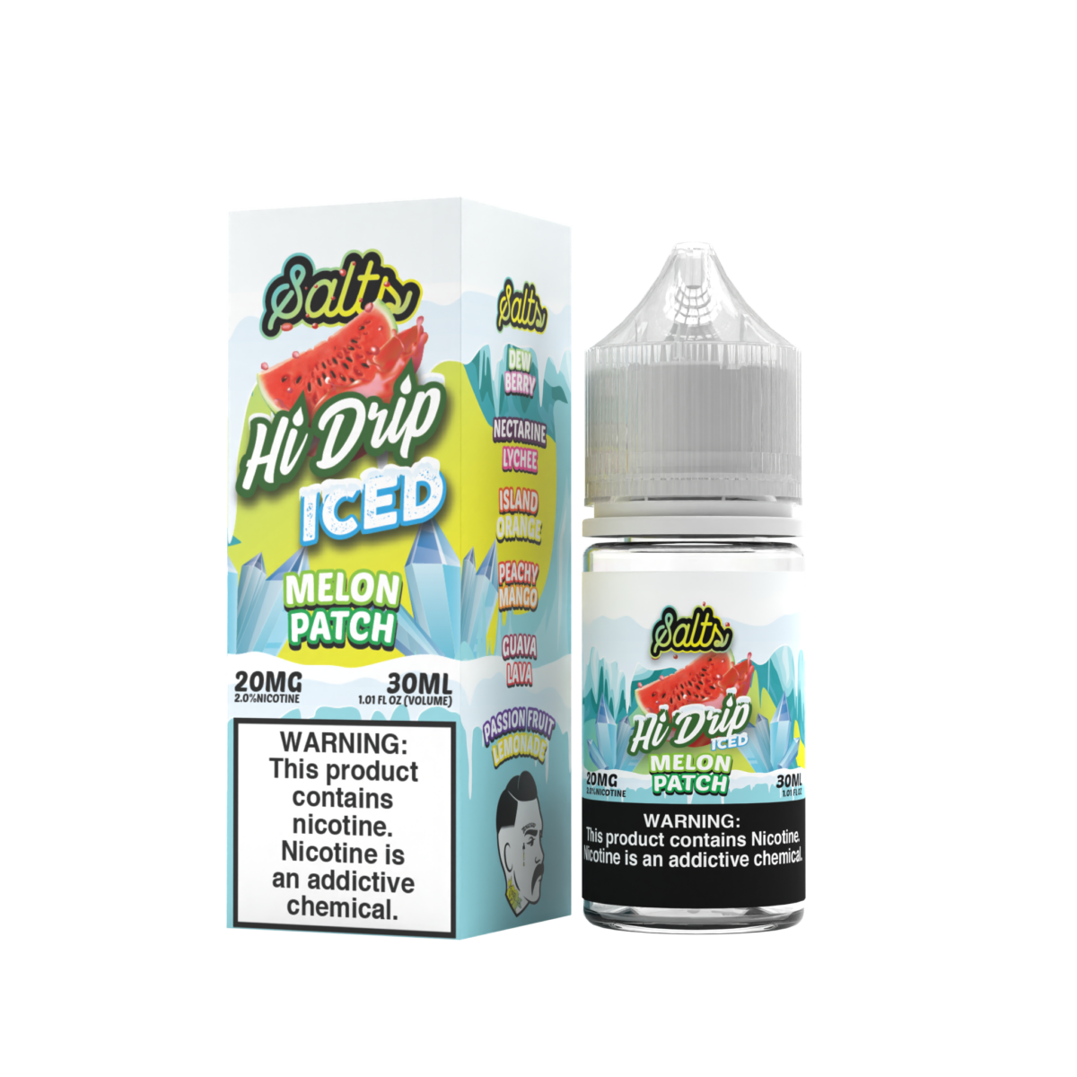 Hi-Drip Salt Series E-Liquid 30mL (Salt Nic) | Melon Patch Iced with packaging