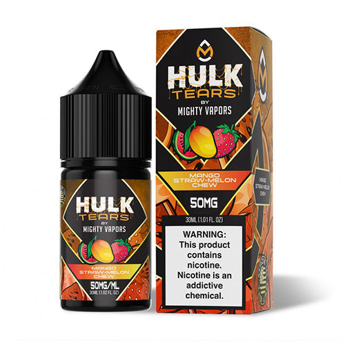 Mighty Vapors Hulk Tears Salt Series E-Liquid 30mL (Salt Nic) | Mango Straw Melon Chew with Packaging