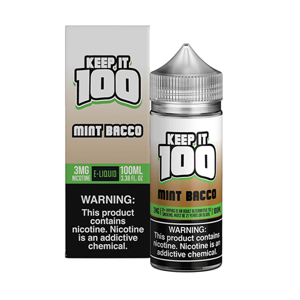 Keep It 100 TFN Series E-Liquid 0mg | 100mL (Freebase) Mint Bacco with Packaging