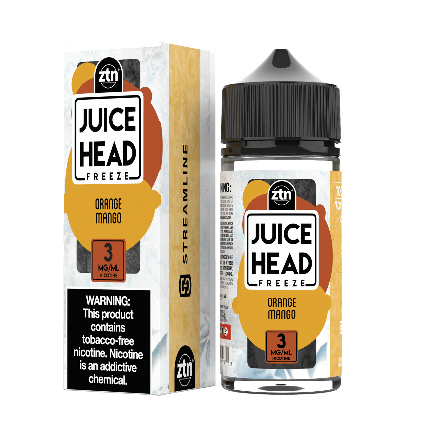 Juice Head Series E-Liquid | 100mL (Freebase) Orange Mango Freeze with Packaging