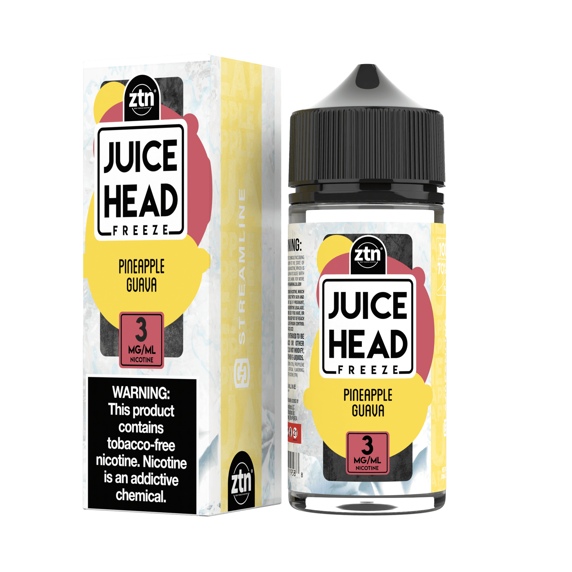 Juice Head Series E-Liquid | 100mL (Freebase) Pineapple Guava Freeze with Packaging