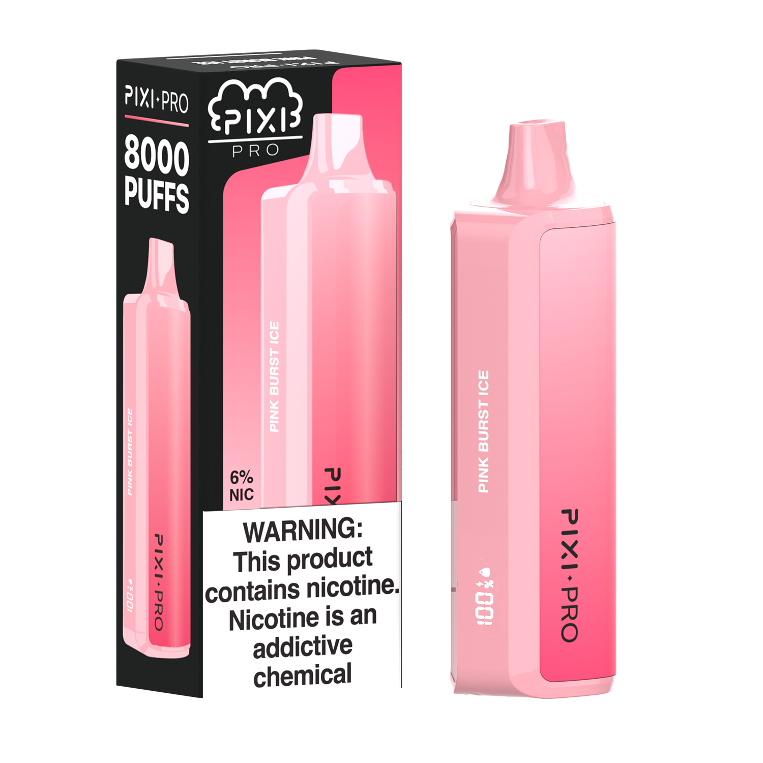 Pink Burst Ice Pixi Pro Disposable 8000 Puffs 14mL 60mg | MOQ 10pc