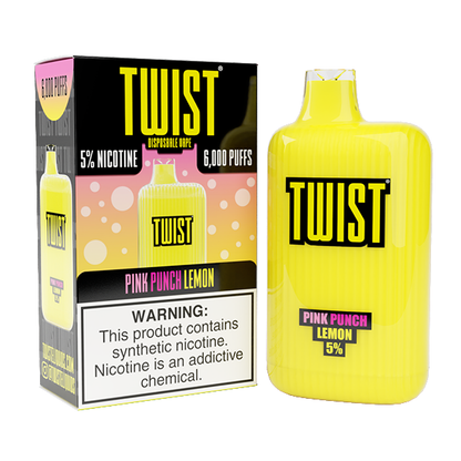 Twist Disposable 6000 Puffs 15mL 50mg | MOQ 10 Pink Punch Lemon