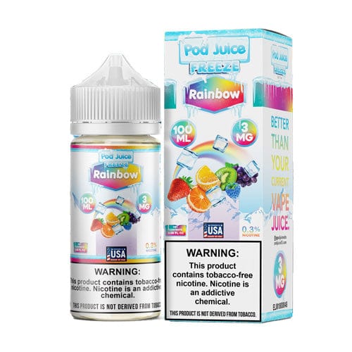 Pod Juice Series E-Liquid 100mL (Freebase) | Rainbow with Packaging