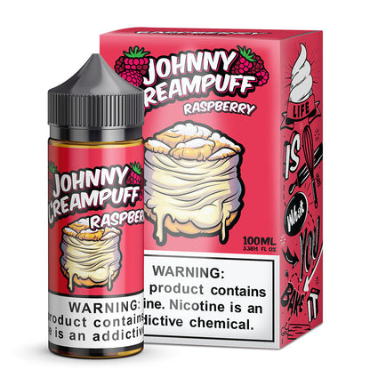 Tinted Brew Johnny Creampuff TFN Series E-Liquid 100mL | Raspberry with packaging