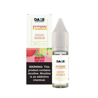 7Daze Fusion Salt Series E-Liquid 15mL (Salt Nic) | 24mg Raspberry Green Apple Watermelon