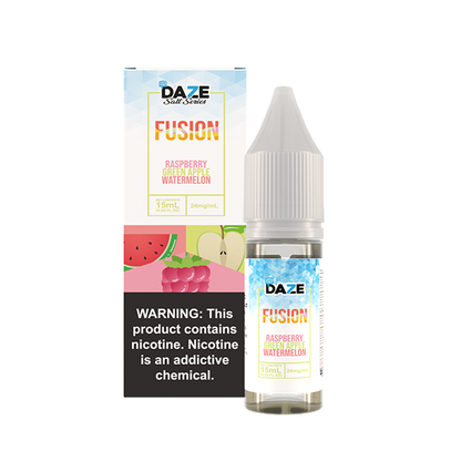 7Daze Fusion Salt Series E-Liquid 15mL (Salt Nic) | 24mg Raspberry Green Apple Watermelon Iced