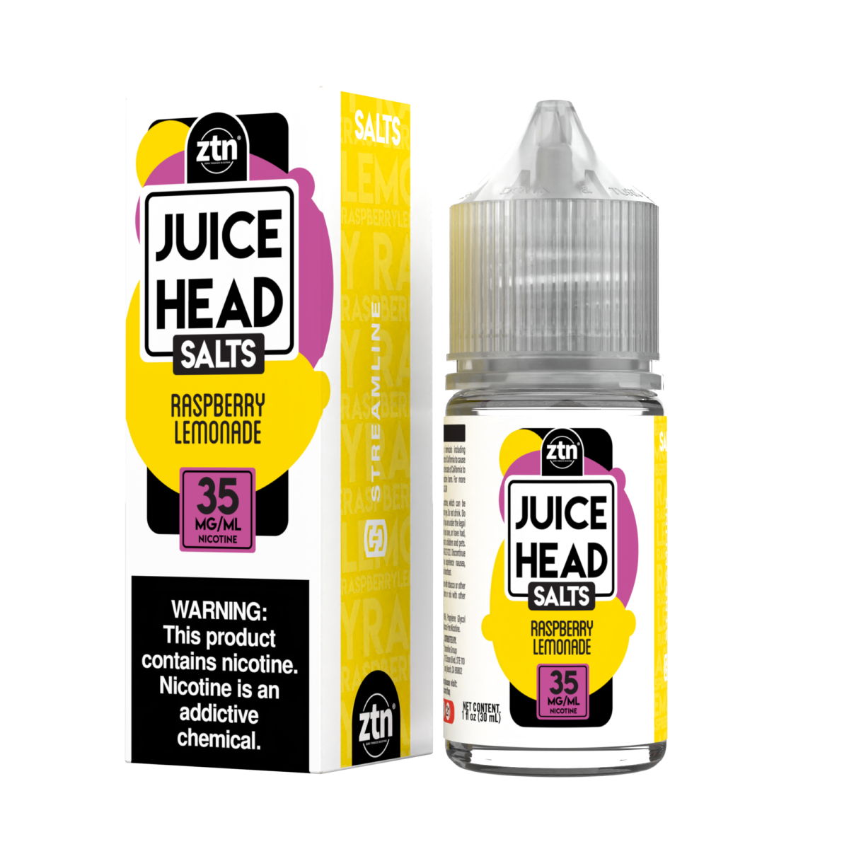 Juice Head Salt Series E-Liquid 30mL (Salt Nic)| Raspberry Lemonade with packaging