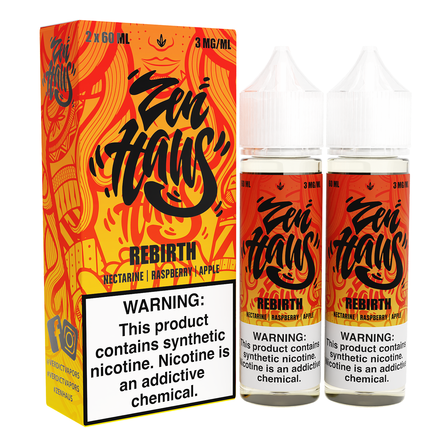 Zen Haus Series E-Liquid x2-60mL | Rebirth with packaging