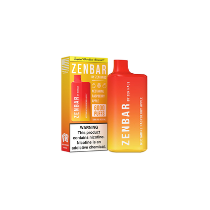 Zen Bar Disposable 6000 Puffs 13mL 50mg | MOQ Nectarine Raspberry Apple with Packaging