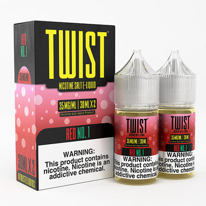 Twist Salts Series E-Liquid x2-30mL Red 1 with packaging