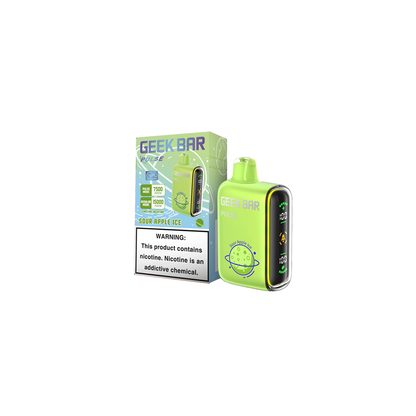 Geek Bar Pulse Disposable 15000 Puffs 16mL 50mg | MOQ 5 Sour Apple Ice with Packaging