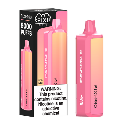 Strawberry Apple Peach Ice Pixi Pro Disposable 8000 Puffs 14mL 60mg | MOQ 10pc