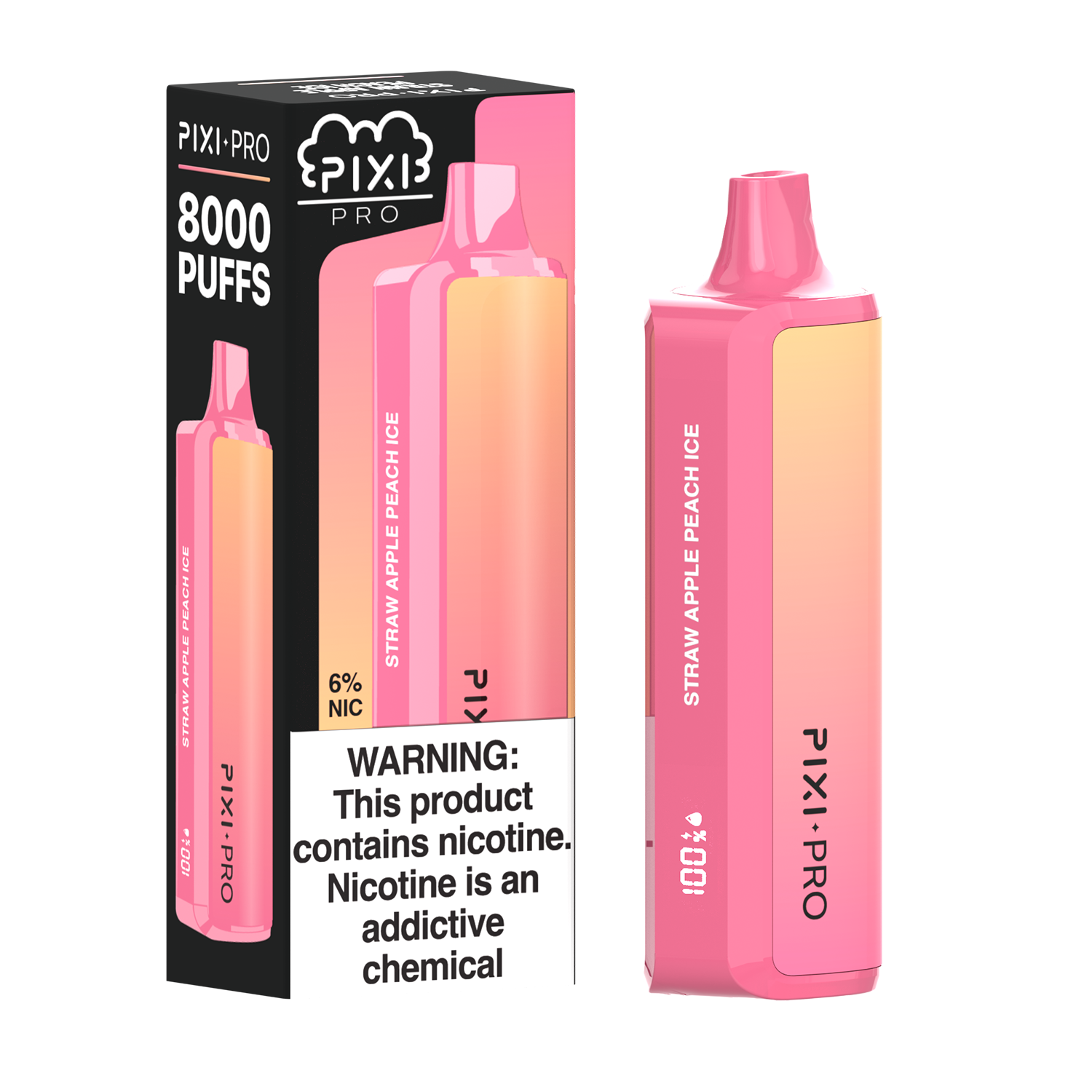 Strawberry Banana Pixi Pro Disposable 8000 Puffs 14mL 60mg | MOQ 10pc