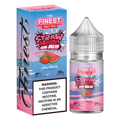 Finest Salt Series E-Liquid 30mL (Salt Nic) | Straw Melon Sour Belts with packaging