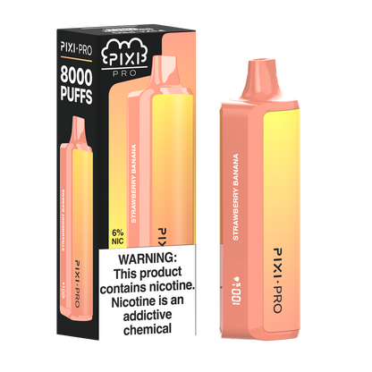 Pixi Pro Disposable 8000 Puffs 14mL 60mg | MOQ 10pc Strawberry Banana