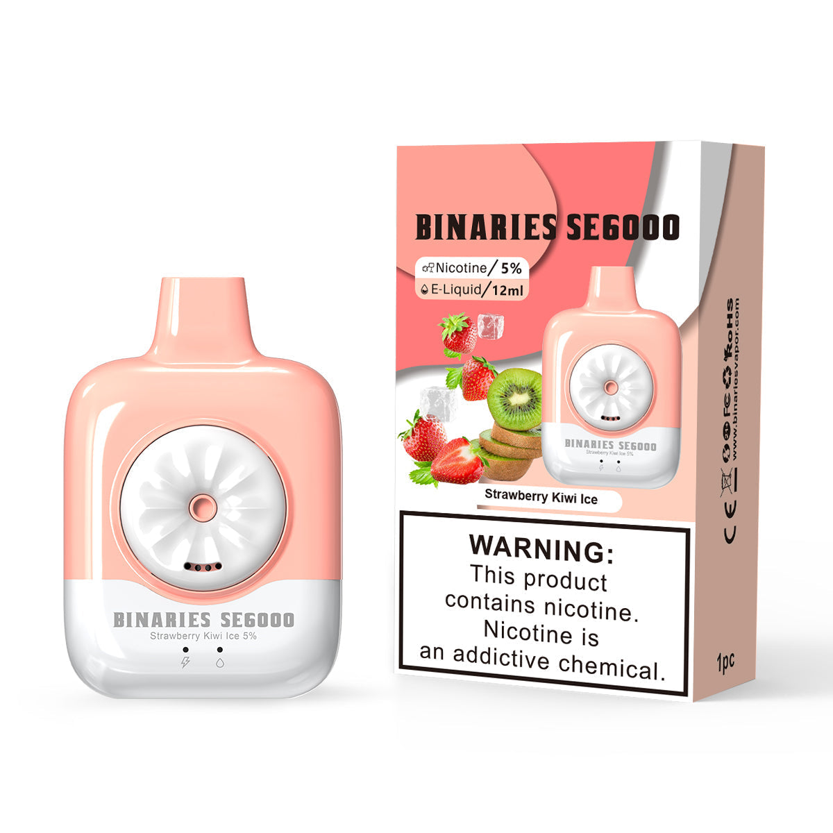 HorizonTech Binaries Cabin Disposable SE 6000 Puffs 12mL 50mg | MOQ 10 Strawberry Kiwi Ice with Packaging