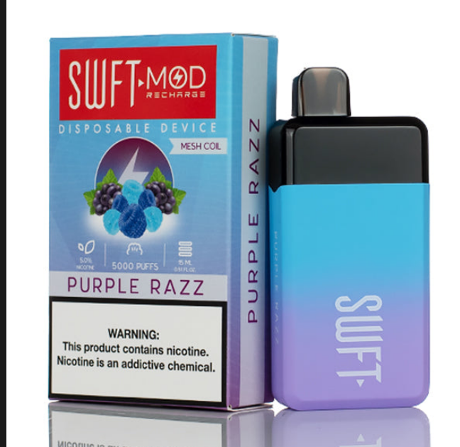 SWFT Mod Disposable 5000 Puffs 15mL 50mg | MOQ 10 | Purple Razz with Packaging