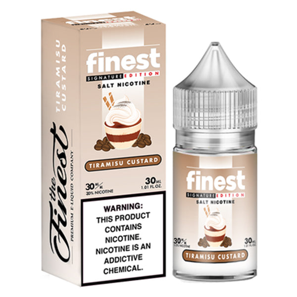 Finest Salt Series E-Liquid 30mL (Salt Nic) | Tiramisu Custard with packaging