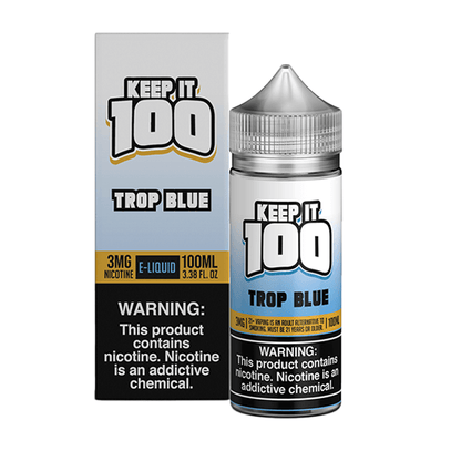 Keep It 100 TFN Series E-Liquid 0mg | 100mL (Freebase) Trop Blue with Packaging