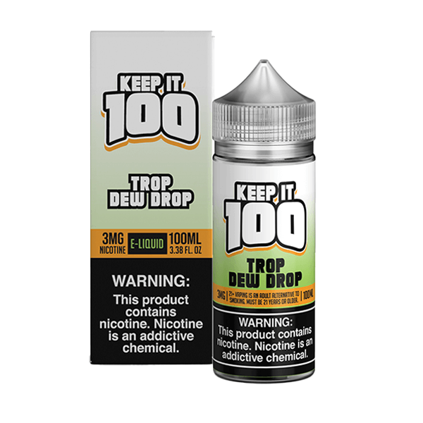 Keep It 100 TFN Series E-Liquid 0mg | 100mL (Freebase) Trop Dew Drop with Packaging