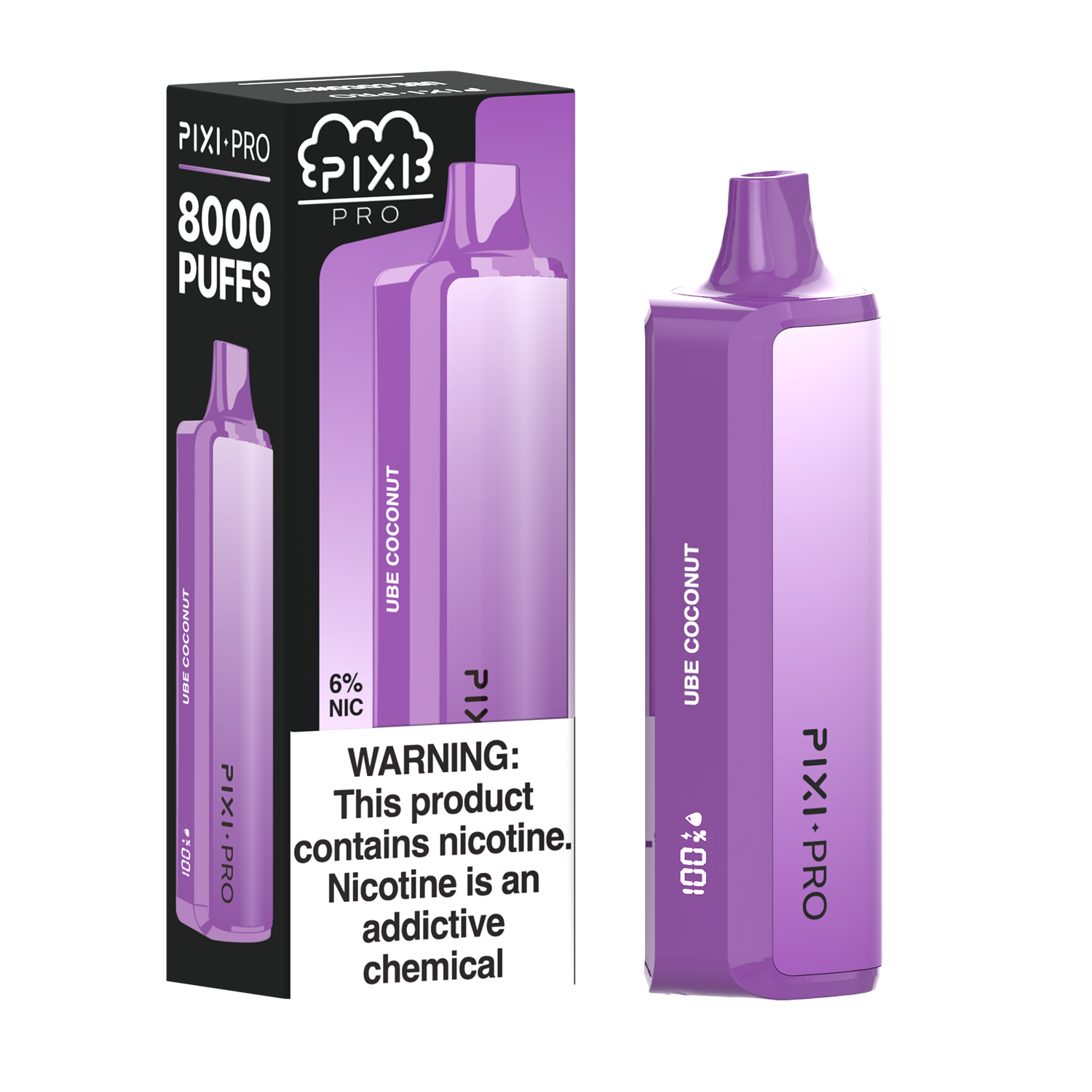 Pixi Pro Disposable 8000 Puffs 14mL 60mg | MOQ 10pc Ube Coconut