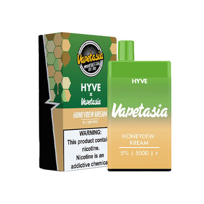 Vapetasia Hyve Mesh Disposable 5000 Puffs 12mL 50mg | MOQ 5 | Honeydew Kream with Packaging