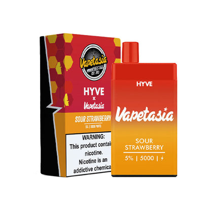 Vapetasia Hyve Mesh Disposable 5000 Puffs 12mL 50mg | MOQ 5 | Sour Strawberry with Packaging