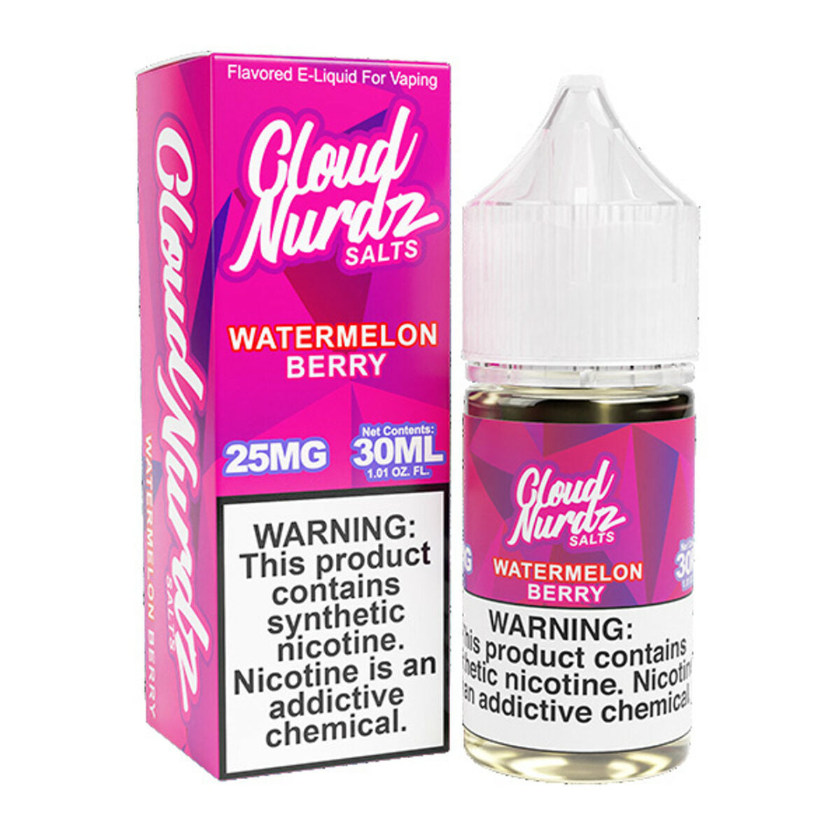 Cloud Nurdz Salt Series E-Liquid 30mL Watermelon Berry with packaging