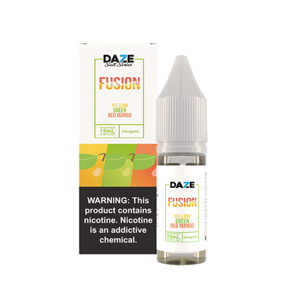 7Daze Fusion Salt Series E-Liquid 15mL (Salt Nic) | 24mg Yellow Green Red Mango